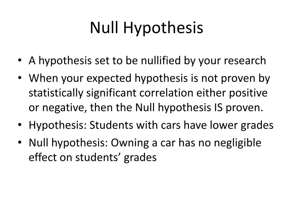 null hypothesis in educational research