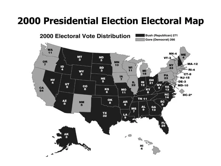 PPT - 2000 Presidential Election Electoral Map PowerPoint Presentation 