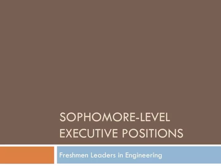 sophomore level executive positions n.