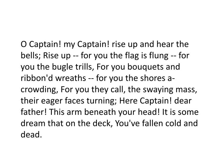 o captain my captain and the o captain my captain and the
