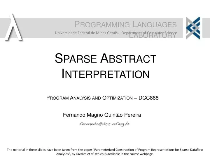 sparse abstract interpretation n.