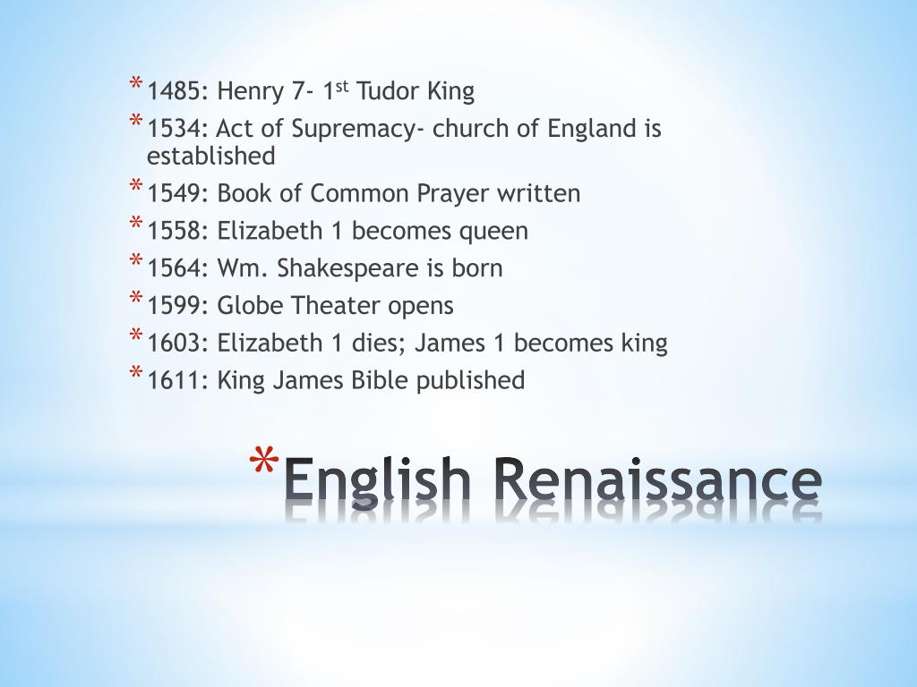 PPT - The English Renaissance Period PowerPoint Presentation, free ...