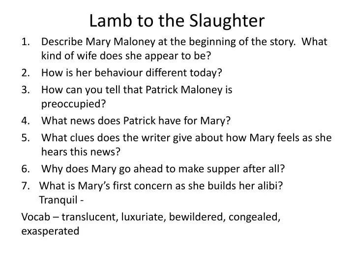lamb to the slaughter short story