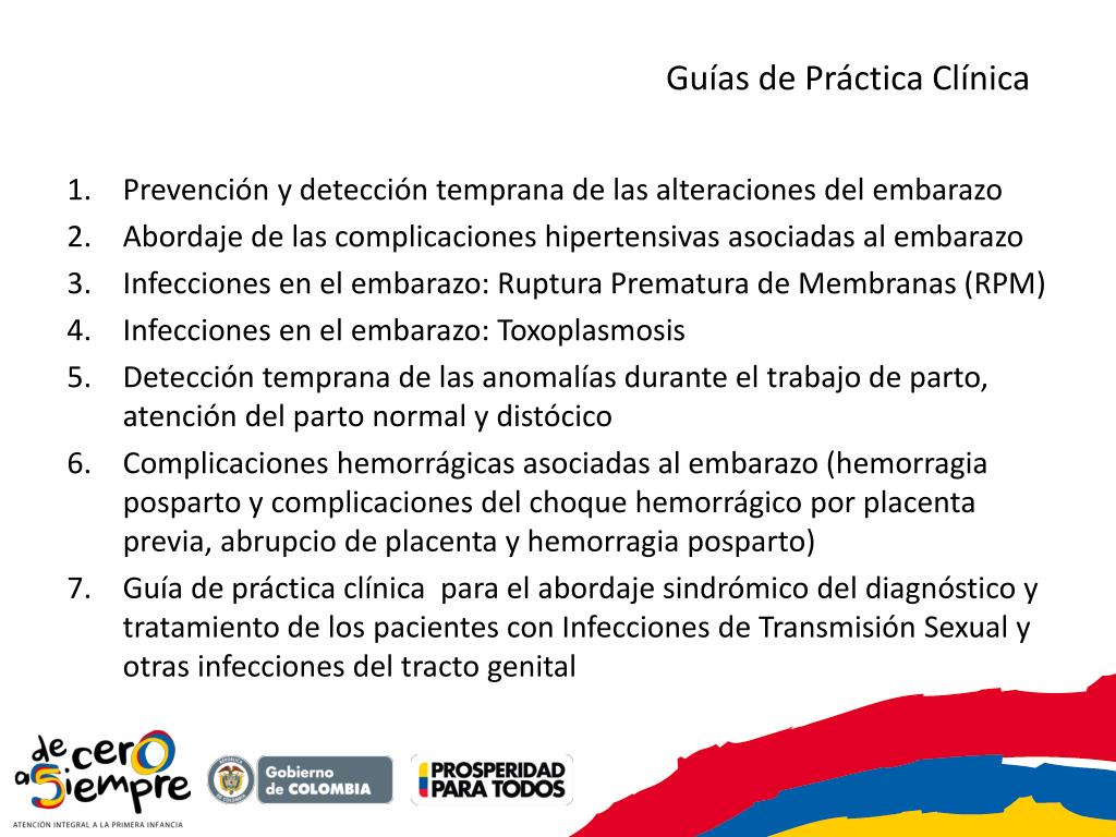PPT - Guías de Práctica Clínica (GPC) Embarazo, parto y puerperio. ITSs