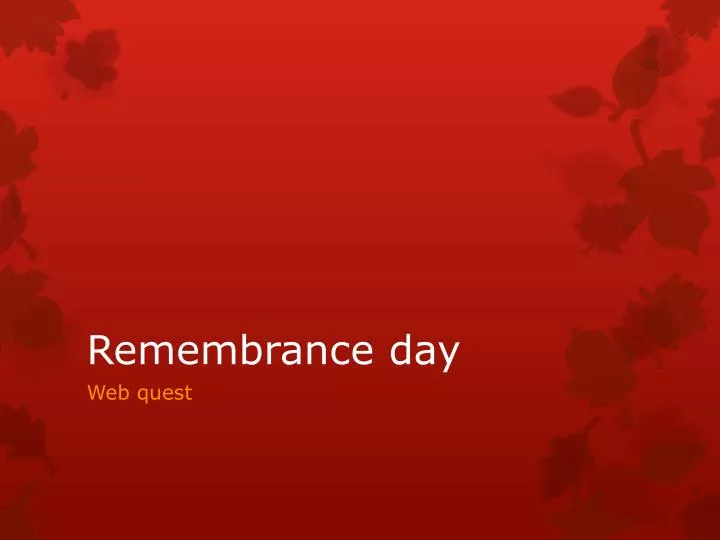 remembrance day n.