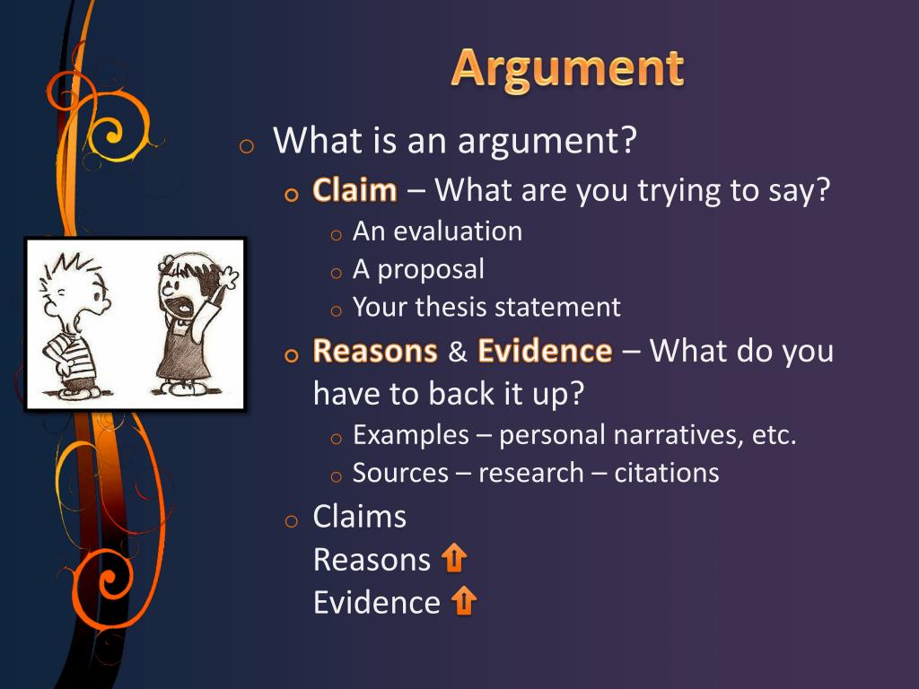 argumentative presentation definition