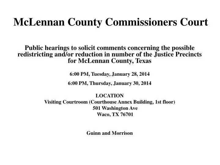 PPT McLennan County Commissioners Court PowerPoint Presentation, free