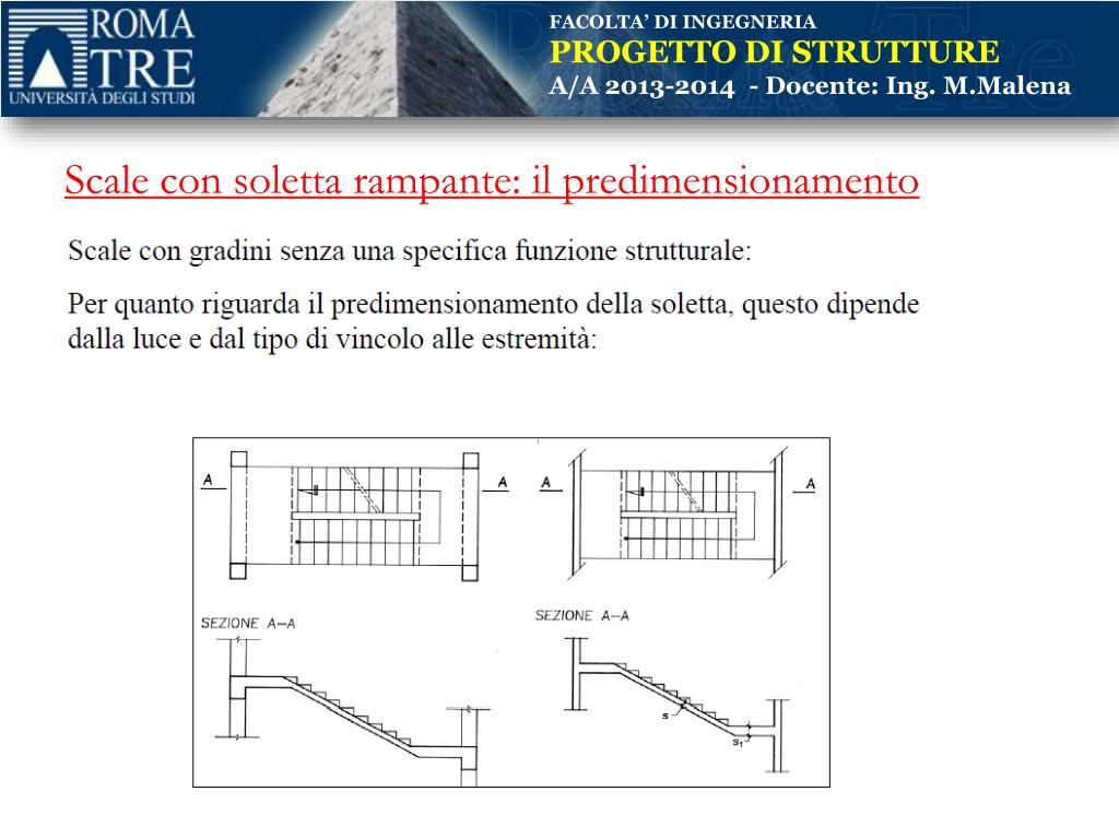 PPT - PROGETTO DI SCALE IN CEMENTO ARMATO PowerPoint Presentation -  ID:2603662