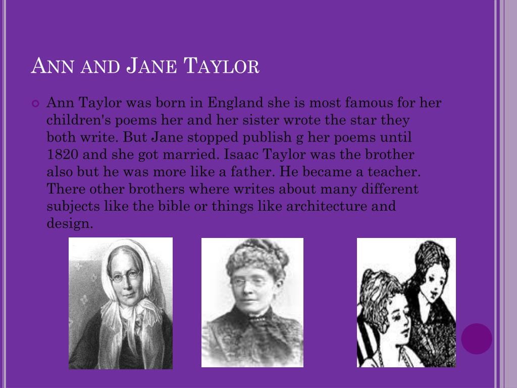 write an essay about jane taylor