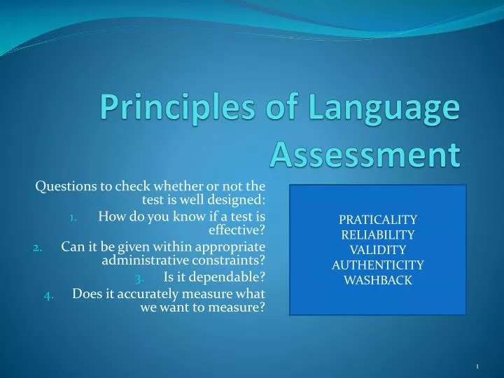 language assessment powerpoint presentation