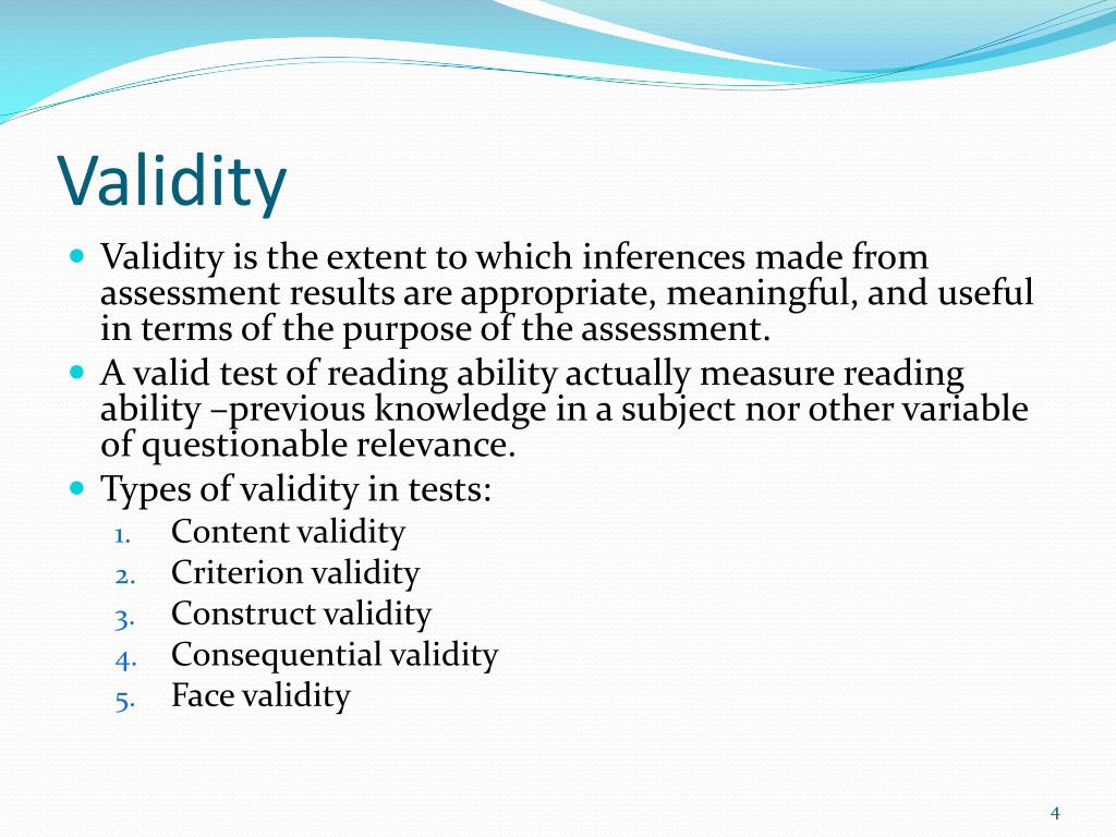 test reliability and validity examples