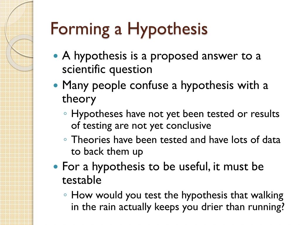 make a hypothesis on a scientific phenomenon
