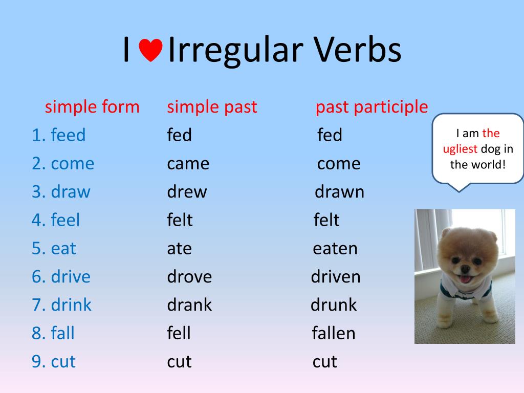 PPT - I Irregular Verbs PowerPoint Presentation, free download - ID:2605003