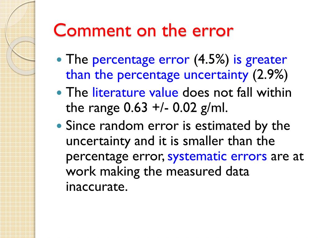 PPT - Uncertainty & Errors in Measurement PowerPoint Presentation, free download - ID:2605606