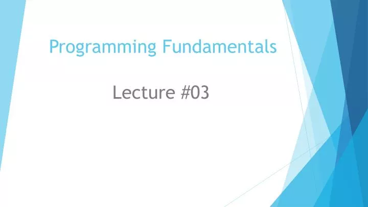 PPT - Programming Fundamentals PowerPoint Presentation, free download ...