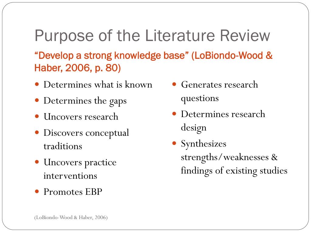 purpose of review of literature