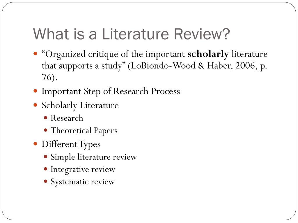 what is the meaning of review of literature