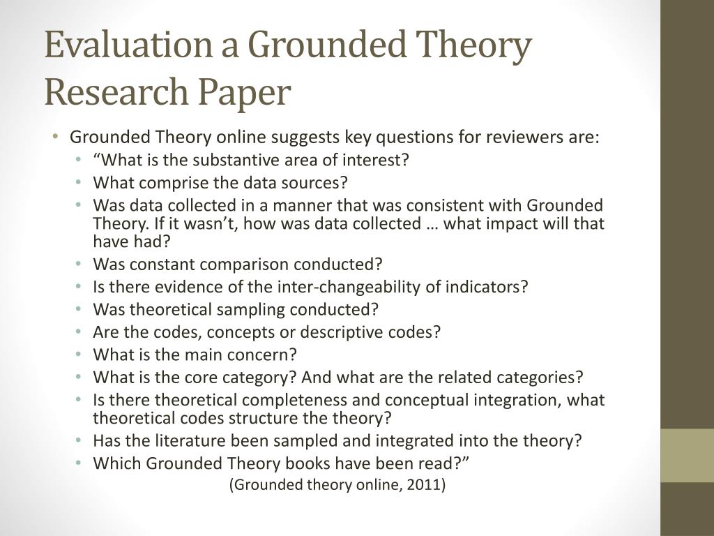 grounded theory research paper example