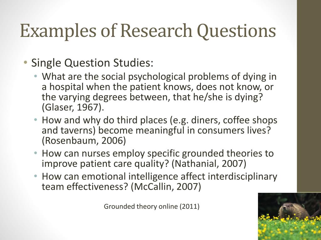 possible research topic for grounded theory