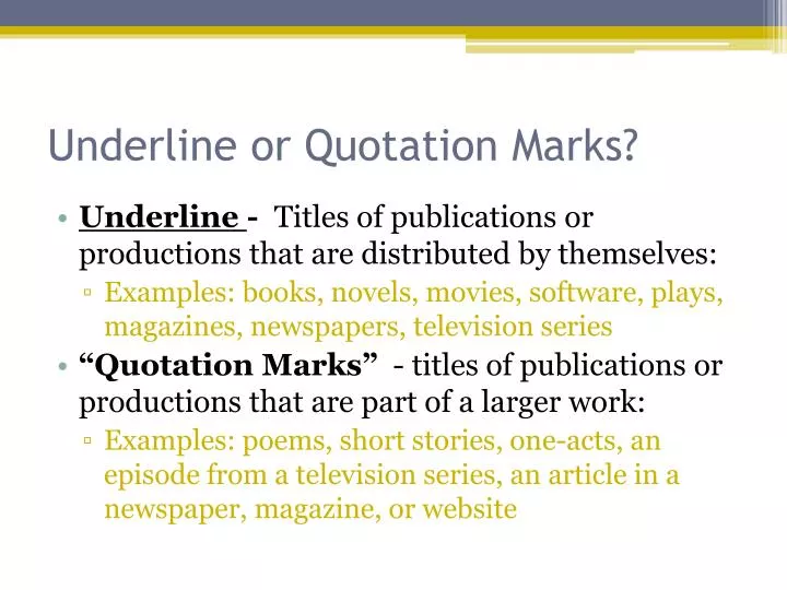 ppt underline or quotation marks powerpoint presentation titles of work