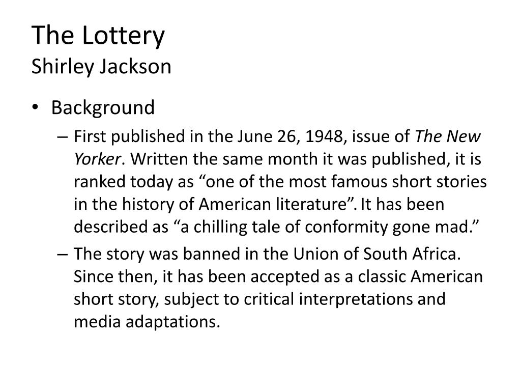 the lottery shirley the lottery shirley