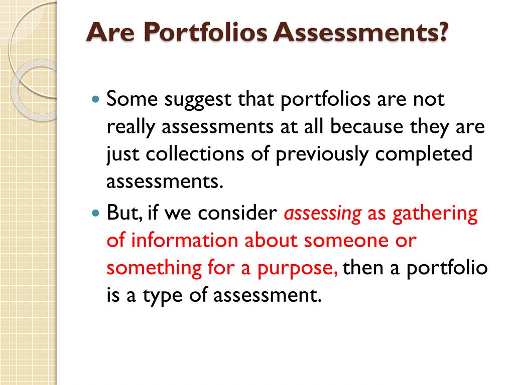 presentation of portfolio assessment