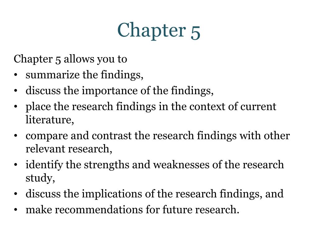 summary in research chapter 5