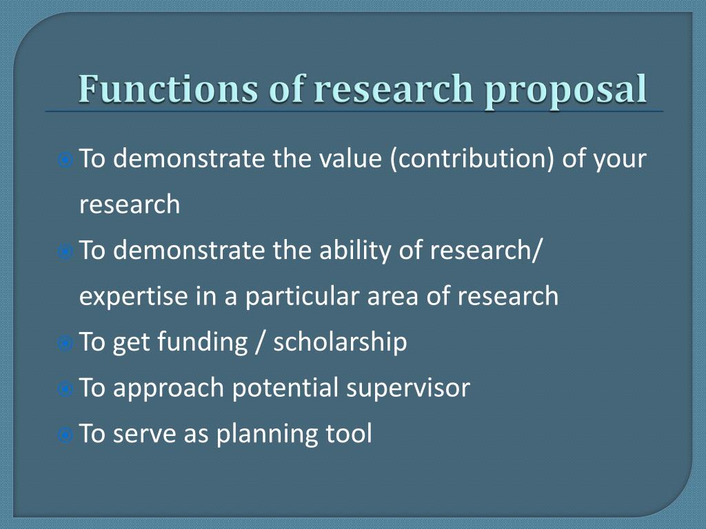 what is the function of research proposal