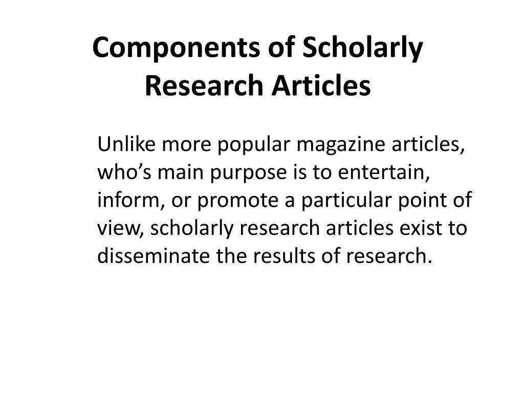 scholarly research articles