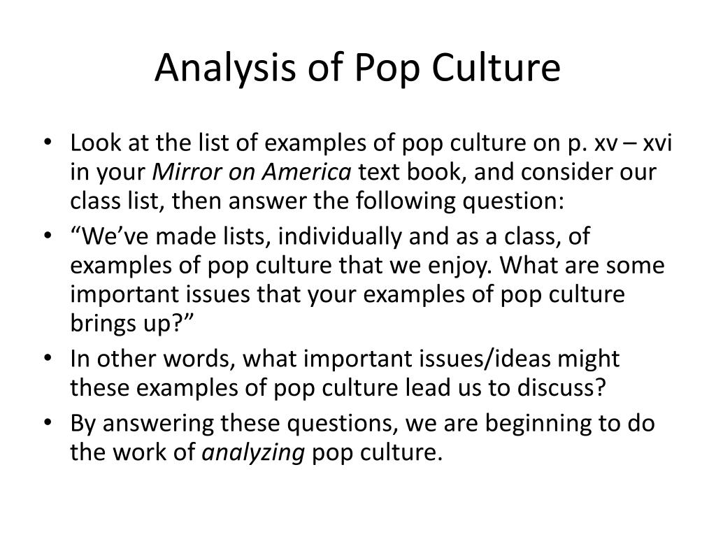 does pop culture have value essay