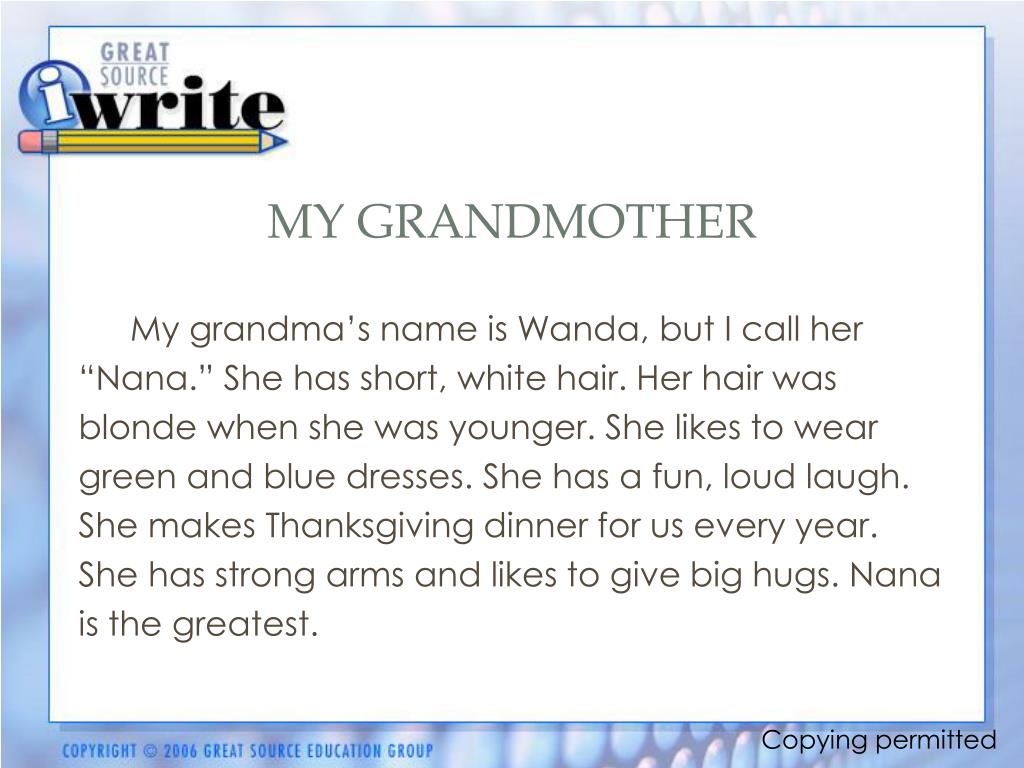 descriptive essay on grandmother