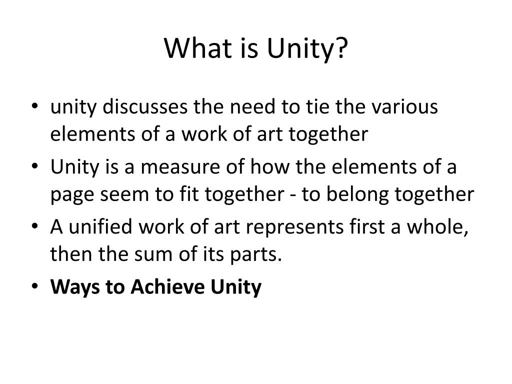 presentation on unity