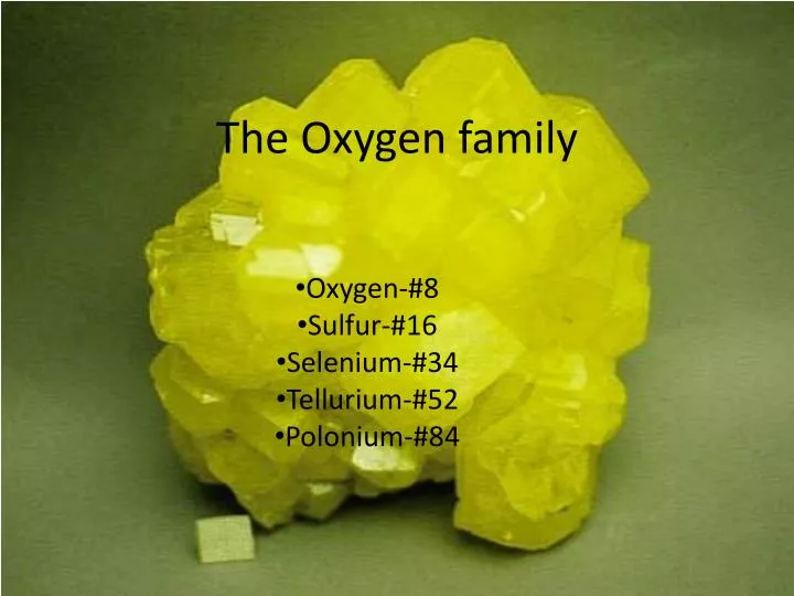 the oxygen family n.