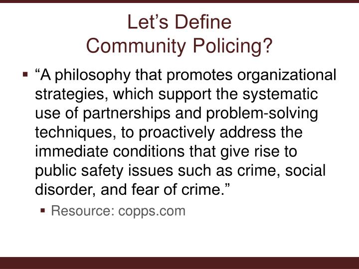 community policing partnerships for problem solving