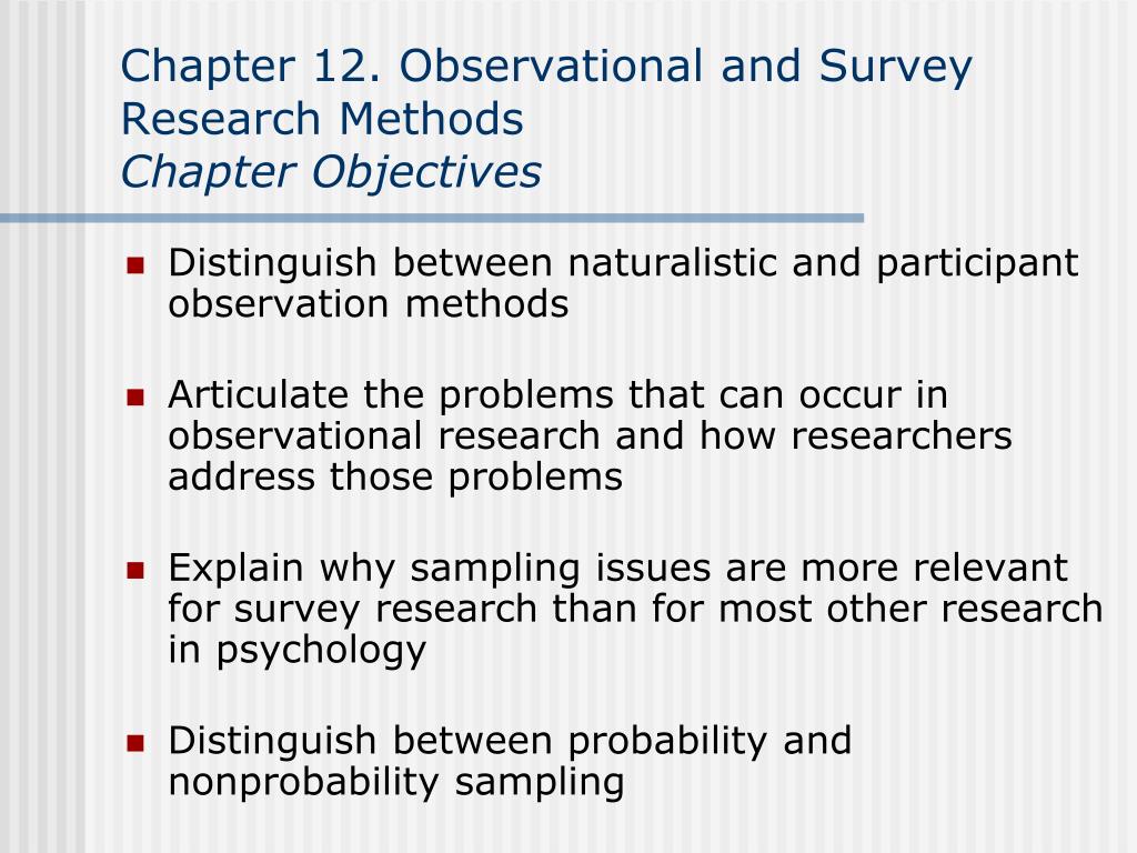 objectives in survey research