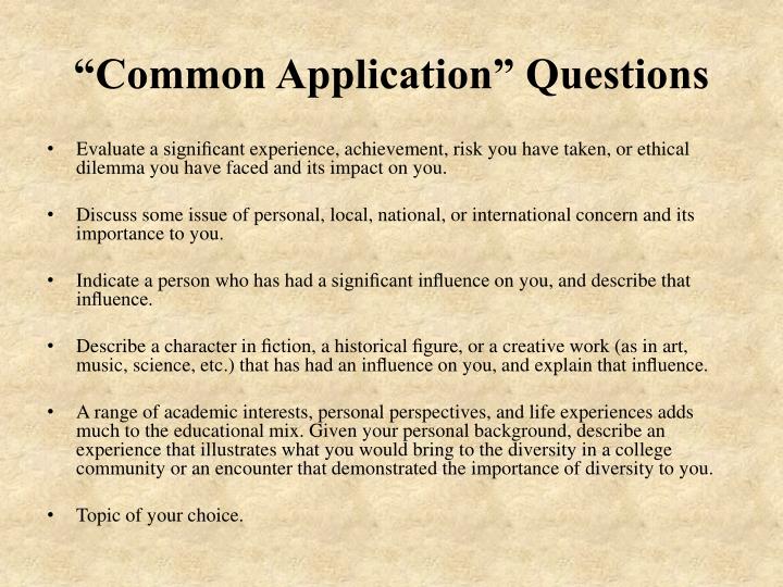 Common college application essay questions best ever
