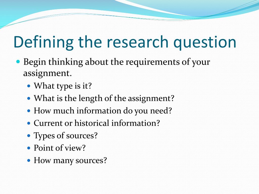 defining research questions