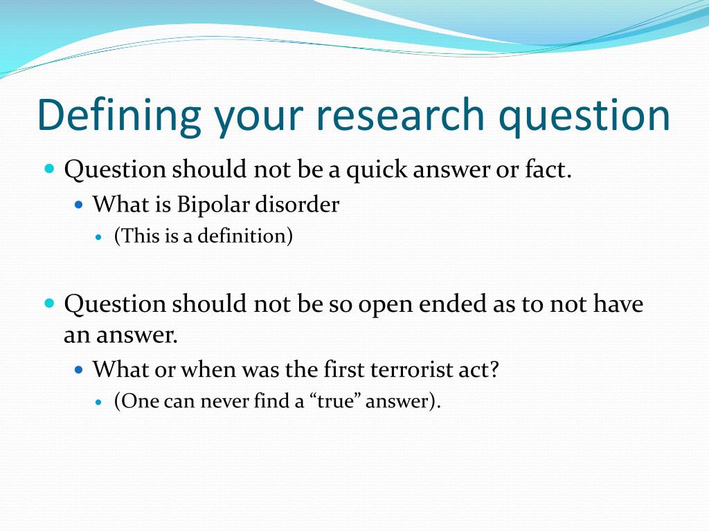 a research question definition