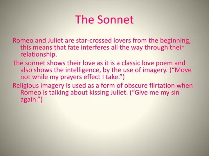 romeo and juliet sonnet assignment
