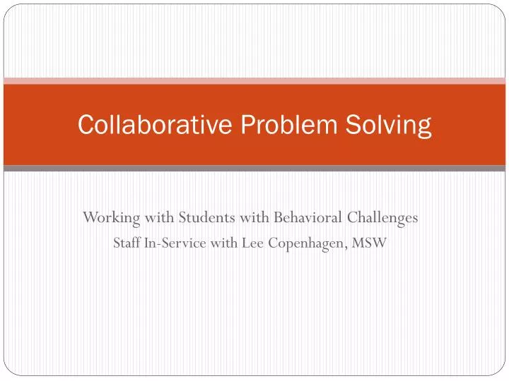 collaborative problem solving powerpoint