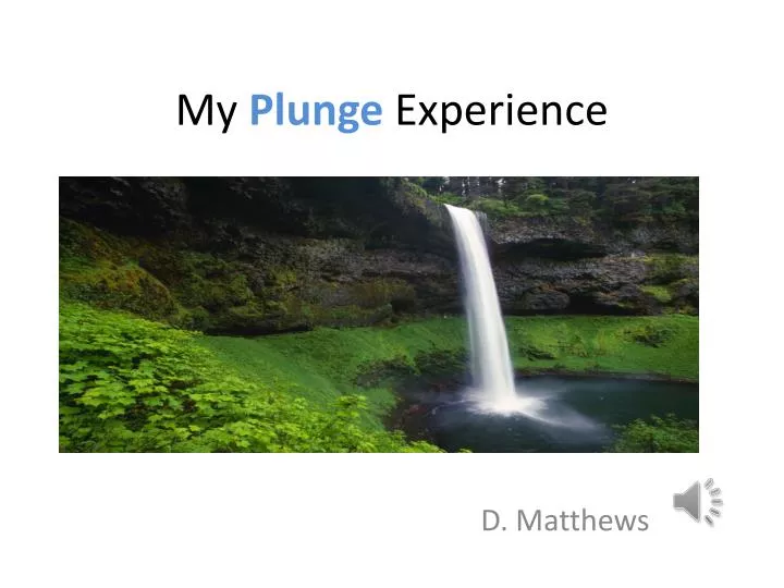my plunge experience n.