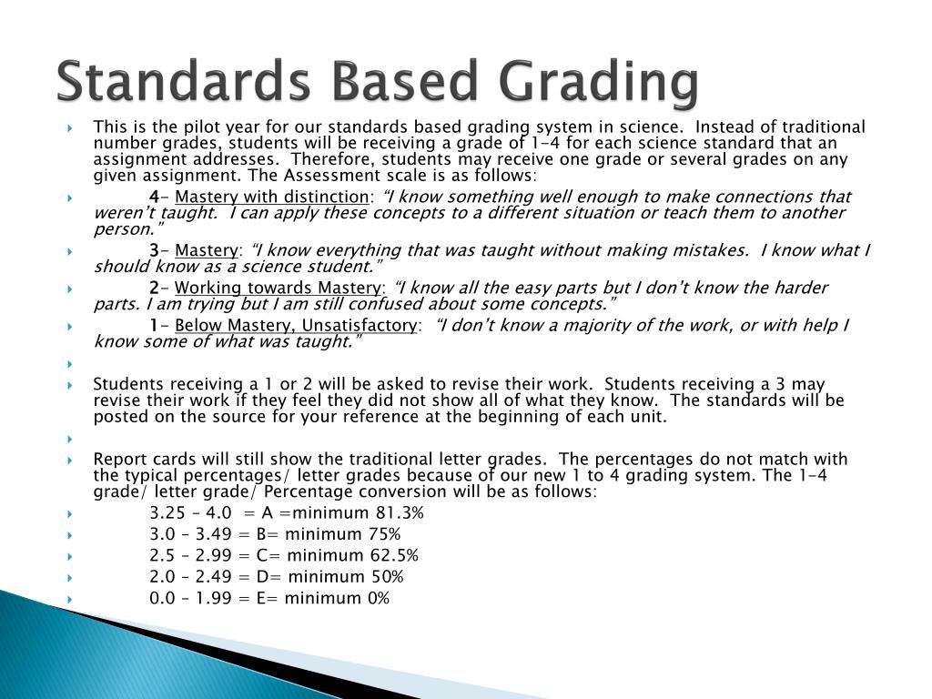PPT Standards Based Grading PowerPoint Presentation, free download