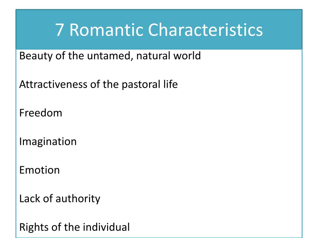 romanticism characteristics