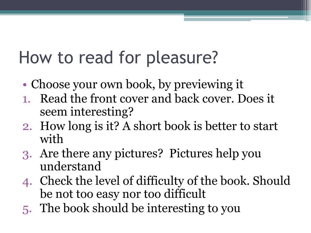 reading for pleasure presentation