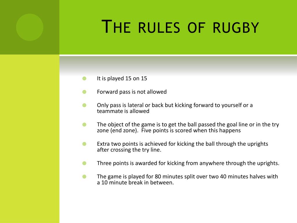 The Rules Of Rugby L 