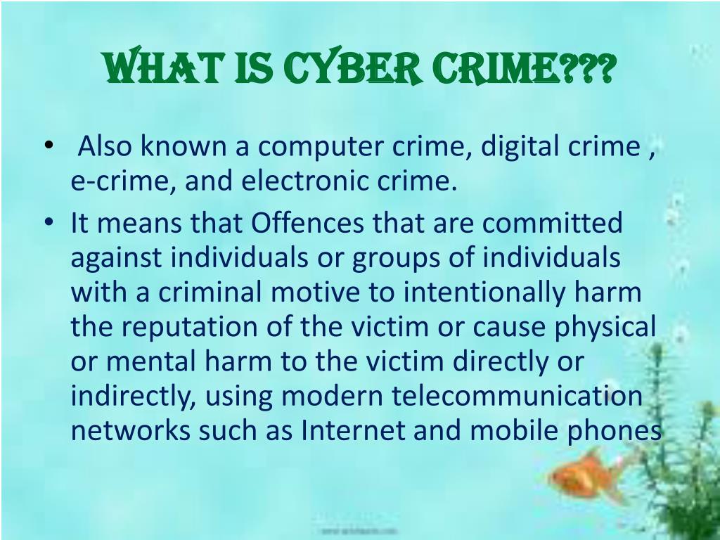 presentation on topic cyber crime