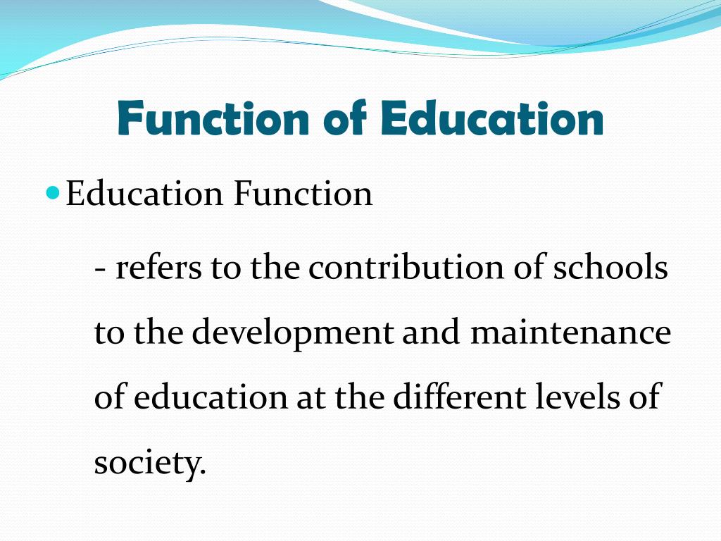 function of education meaning
