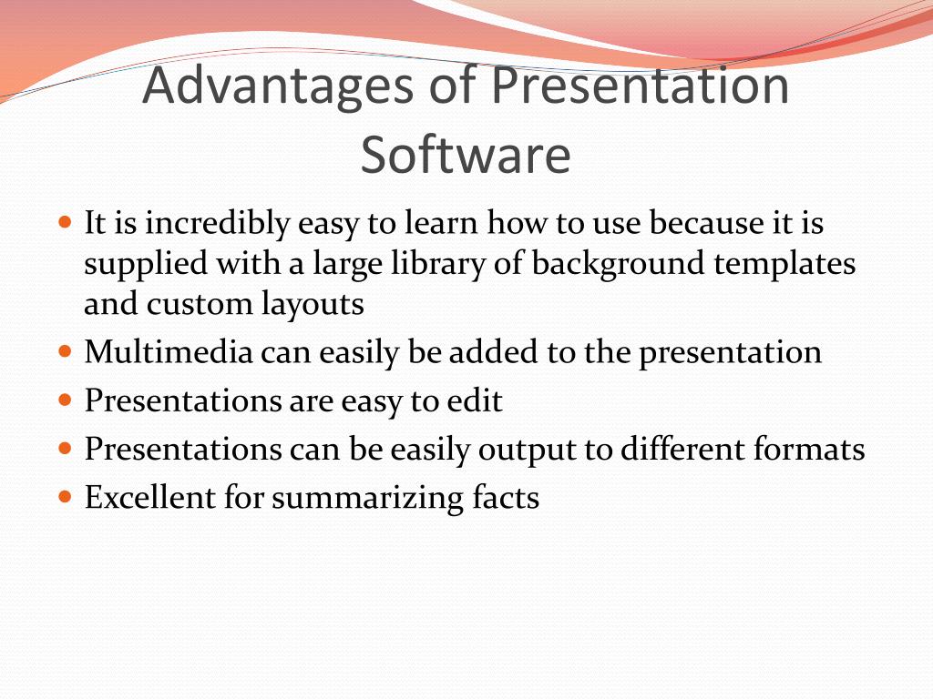 some uses of presentation software