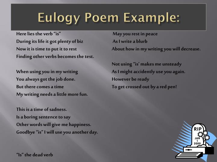 Eulogy verb