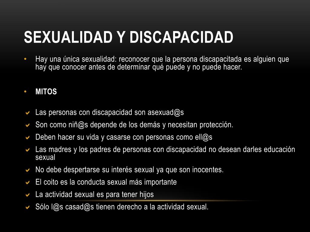 PPT - EDUCACIÓN EN SEXUALIDAD A PERSONAS CON DISCAPACIDAD PowerPoint ...